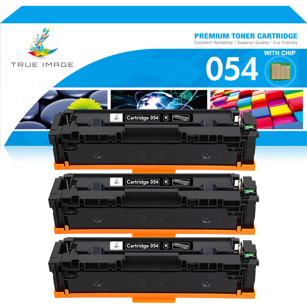 True Image 3Pack Compatible Toner Cartridge with Chip for HP 054 Work
