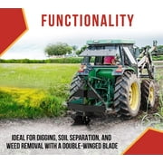 Middle Buster Plow 3-Point Quick Hitch for Category 1 Tractors Heavy Duty Steel Furrowing Plow Mechanical Plowing Subsoiler