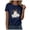 Dark Blue, variant on Cute Halloween Shirts for Women Bloody Shirt for Women Funny Crew Neck Short Sleeve Halloween Blood Clothes Gift Blood Splatter Top(Orange,XL)
