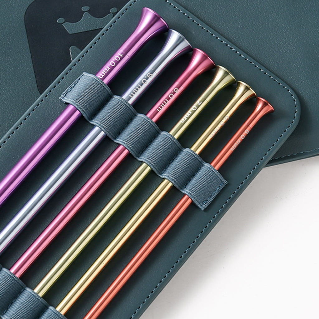 MOMOJIA 6Pcs Professional Tunisian Crochet Hook Aluminum Afghan Knitting Needle For Blanket Sweater Scarf Bag 5.0mm-10mm