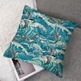 thumbnail image 7 of Seagulls Decorative Throw Pillow Case, Waves Flowing Water River Sketchy Birds Ornamental Swirl Doodle Style Art, Cushion Cover for Couch Living Room Car, Teal Grey Mint, 7 of 7