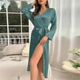 thumbnail image 2 of GHSOHS Robes for Women Night Lingerie Dress Nursing Dress Large Women's Nightgown Sexy Elastic Tine Bathrobe Solid Color Home Furnishing Women's Pajamas Sleepwear Sleepshirt Robe, 2 of 6