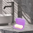thumbnail image 2 of Unique Bargains 1 Pc Seal Large Soap Holder with Cover Purple Soap Holder for Bathroom 4.41"x3.07"x1.5", 2 of 6
