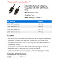 thumbnail image 2 of Exhaust Manifold Bolt and Spring - Compatible with 2001 - 2011 Honda Civic 2002 2003 2004 2005 2006 2007 2008 2009 2010, 2 of 2