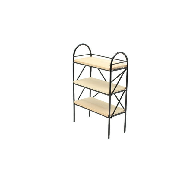 Mini-House Bookshelf Toys Wood 3-Tier Shelving Model Multi-frame Organizer Micro Photography Furniture Accessory Kitchen