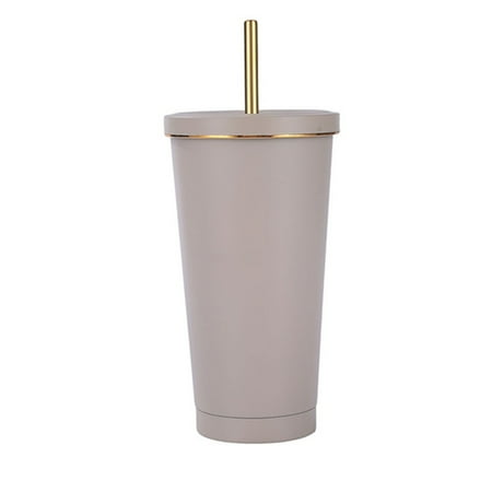 

Vacuum Insulated Water Bottle Easy to Clean Water Bottle for Cold Brew Tea Iced Coffee Light Grey