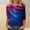 ♔001-Multicolor, variant on Women's Patriotic Print 3/4 Sleeve Top - Round Neck Loose Casual Blouse, Summer Tee, Independence Day Style