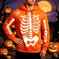 thumbnail image 2 of Afdoent Hoodies for Men Halloween Skeleton Print Hooded Sweatshirt Long Sleeve Pullover Casual Streetwear, 2 of 4