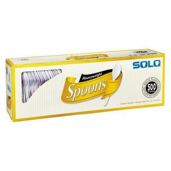 solo plastic spoon white 500ct, pack of 1, spoons-500