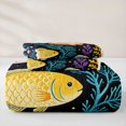 thumbnail image 5 of jejeloiu Watercolor Cartoon Fish Quilt Full,Colorful Ocean Coral Full Bedspread Sets For Boys,Black Multicolor,3pcs, 5 of 7