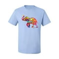 thumbnail image 2 of Wild Bobby, Colorful Walking Good Luck Elephant Animal Lover Men's Graphic T-Shirt, Light Blue, X-Large, 2 of 3