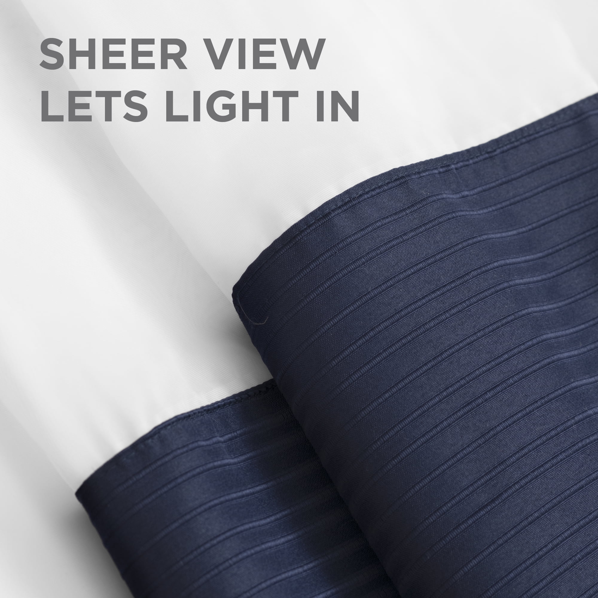 Zenna Home Easy Hang Kadin Premium Fabric Shower Curtain with View, Navy