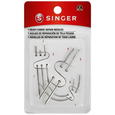 SINGER Heavy-Duty Repair Steel Hand-Sewing Needles, Assorted Sizes, 7 Pieces