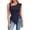 Dark Blue, variant on Women's Sleeveless Blouse Asymmetric Neckline Top with Side Slit Detail for Contemporary Style S Size Light Blue