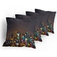 thumbnail image 5 of Ambesonne City Throw Pillow Cover 4 Pack, Abstract Cityscape Bokeh, 18", Multicolor, 5 of 7