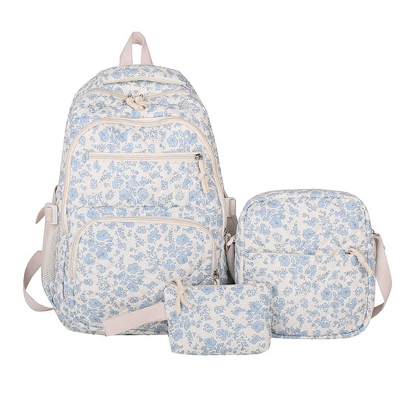 Floral Backpack Cute Backpacks for Women Casual Quilted Backpacks Cute Backpack Set with Lunch Box