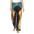 thumbnail image 2 of Lsque Golden Cloud Winged Dog Print Women's Pajama Pants, Lounge Pant - Comfortable Home Wear,Elastic Waistband, Stylish Design-Small, 2 of 9