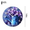 thumbnail image 2 of 14 Inch Wall Clock Battery Operated Silent Clock Decorative for Office, Kitchen, Outdoor, Living Room，Spring Flowers Lavender White Wood Chic, 2 of 4