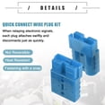 thumbnail image 3 of Unique Bargains 2 Set Universal 50A Auto Battery Quick Connector 6 to 12 Gauge Wire Harness Plug Kit Plastic Metal Blue, 3 of 6