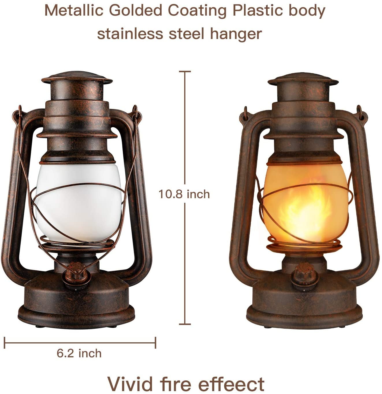 Northpoint Vintage Copper Battery Operated LED Lantern (2-Pack) 190462 (2)  - The Home Depot