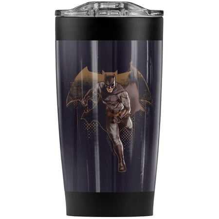 

Justice League Movie Batman Caped Crusader Stainless Steel Tumbler 20 oz Coffee Travel Mug/Cup Vacuum Insulated & Double Wall with Leakproof Sliding Lid | Great for Hot Drinks and Cold Beverages