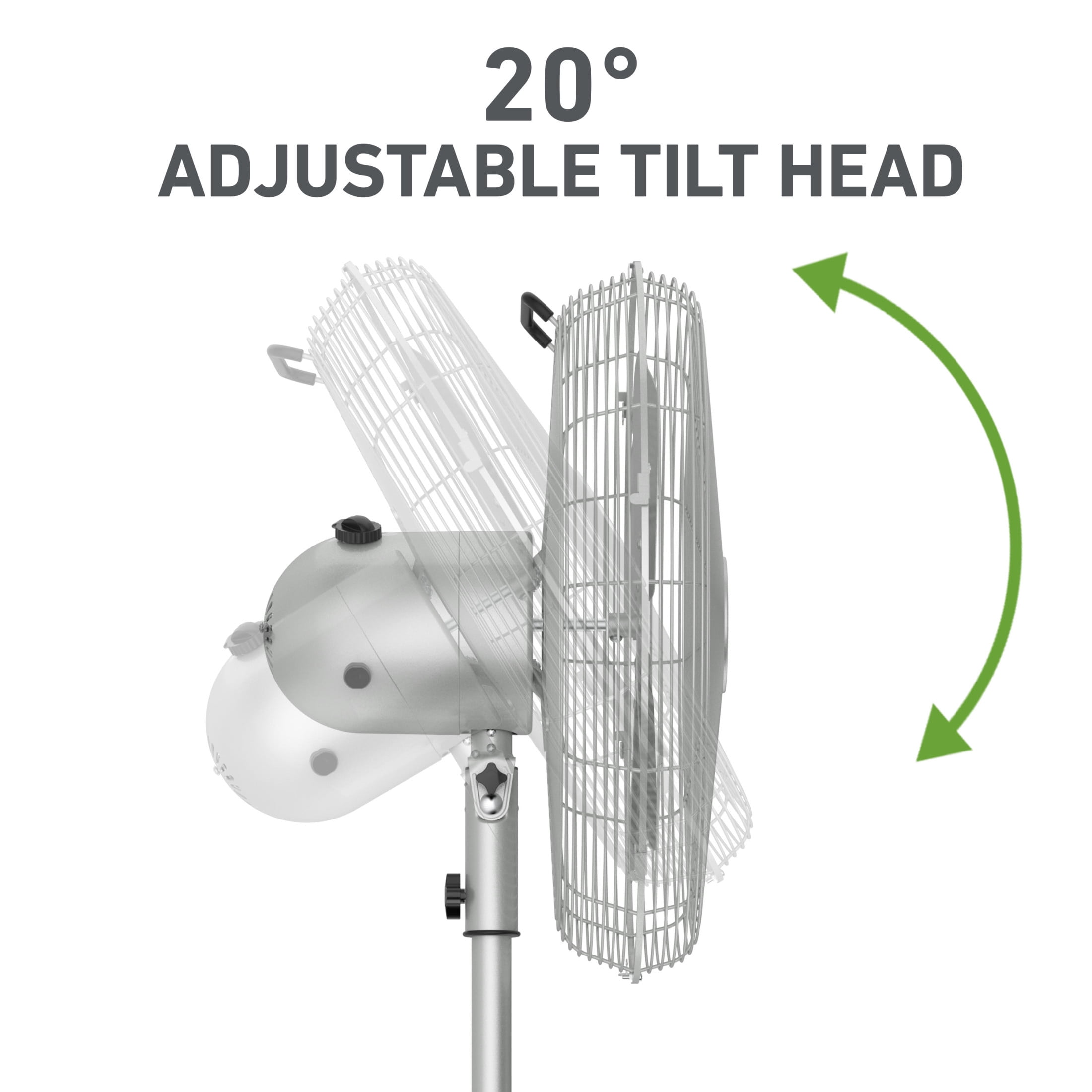 Holmes 16 Inch Oscillating Stand Fan 3 Speed Tilt Head Pedestal Brushed Chrome
