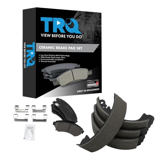 TRQ Front and Rear Brake Pad Set Ceramic Fits 1997-2005 Chevrolet Venture 1997-2004 Oldsmobile Silhouette 1999-2005 Pontiac Montana 1997-1998 Trans Sport