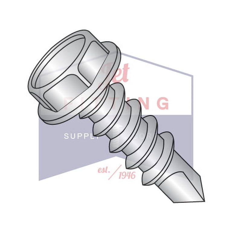 10-32x1 1/4\", FT  INDENT HWH SLOT MACHINE SCREW SLOTTED INDENT HEX Washer Head Stainless A2 18 8 113088