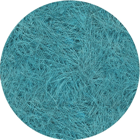 Ahgly Company Indoor Round Patterned Teal Green Area Rugs, 6' Round