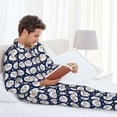 thumbnail image 6 of Yiaed Cute Sheep With Star Print Men’s Pajamas Set - Long Sleeve Button Down Sleep Shirt and Pajama Bottoms Sleepwear Set Mens Pjs Sets Men's Pajama Bottoms-Medium, 6 of 7