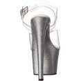 thumbnail image 3 of 7" Heel, 2 3/4" PF Ankle Strap Sandal w/Mini Glitters - Clr/Slv, 7, 3 of 8