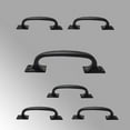 thumbnail image 7 of Renovators Supply Black Wrought Iron Cabinet Handle 6" L Rustic Decorative Door Pull Handle Rust Resistant Drawer or Dresser Door Pulls w/Screws Pack of 6, 7 of 7