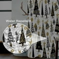 thumbnail image 3 of Christmas Decor Waffle Shower Curtain for Bathroom 84x72inches Christmas Trees Shower Curtain Set with Hooks Black Gold Grey X-mas Trees Waterproof Fabric Shower Curtains, 3 of 6