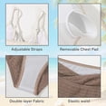 thumbnail image 4 of OOOUM Girls 2 Piece Swimwear Twist Front Halter Triangle Bikini Set Kids Soft Quick Dry Vacation Bathing Suit Beige 13-14 Years, 4 of 8