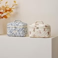 thumbnail image 4 of Bolsa de maquillaje uekeboag grande de viaje acolchada con estampado floral de algodón, 4 of 7