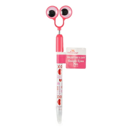Way To Celebrate Valentine's Day Googly Eyes Pen, Pink