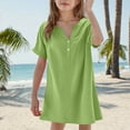 thumbnail image 5 of Mgmyaa Girl's T-Shirt Dresses Kids Summer Short Sleeve V-Neck Pull On Mini Dress, 5 of 5