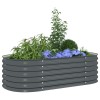 vidaXL 1 Piece Galvanized Steel Raised Garden Bed for Outdoor Garden Patio