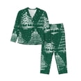 thumbnail image 1 of Fotbe Christmas Trees Conjunto de Pijama de Manga Larga para Mujer con Estampado, Ropa de Dormir de 2 Piezas, Conjunto de Casa Suave y Cómodo con Bolsillos-X-Large, 1 of 7