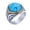 Silver Lake Blue, variant on Men's Women's Stainless Steel Vintage Creative Oval Gemstone Statement Ring Silver Black Size 10
