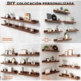 thumbnail image 2 of LOKOOY Juego de 6 Repisas Flotantes con Bordes de Seguridad 40x13 cm, Soportan 15 kg MAX, Estantes Flotantes de Pared Decorativas y Organizadoras para Recamara, Ba&ntilde;o, Sala, Oficina (Negro/C, 2 of 9