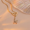 thumbnail image 6 of Peacheart Gold Heart Initial Necklace for Women, Gold Plated Heart Initial A-Z Necklace, Cute Dainty Jewelry Gift for Women, 6 of 9