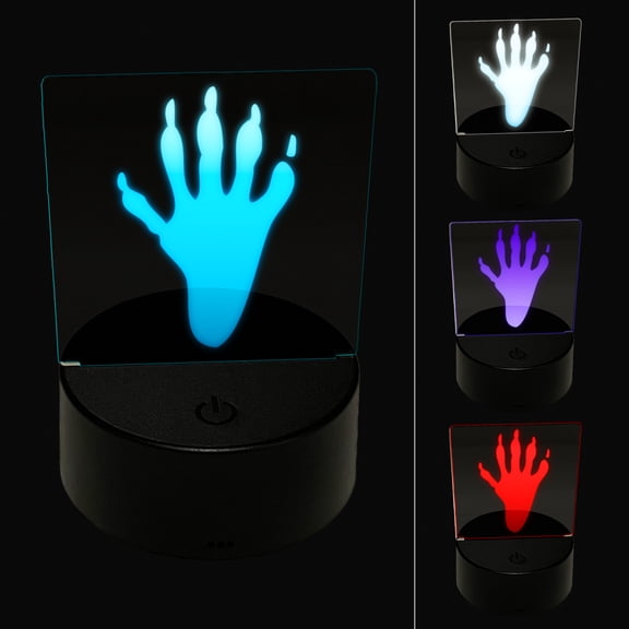 Raccoon Trash Panda Foot Print LED Night Light Sign 3D Illusion Desk Nightstand Lamp