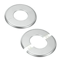 2-Pack Wall Split Flange, for 2 Inch/50mm OD Pipe ABS Escutcheon Plate Round Plumbing Cover Plates [Silver Tone]