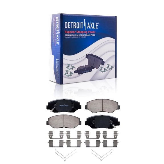 Detroit Axle - Front Brake Pads for Honda Accord Civic CR-V CR-Z Element Pilot Fit Acura ILX Ceramic Brake Pads w/Hardware Replacement