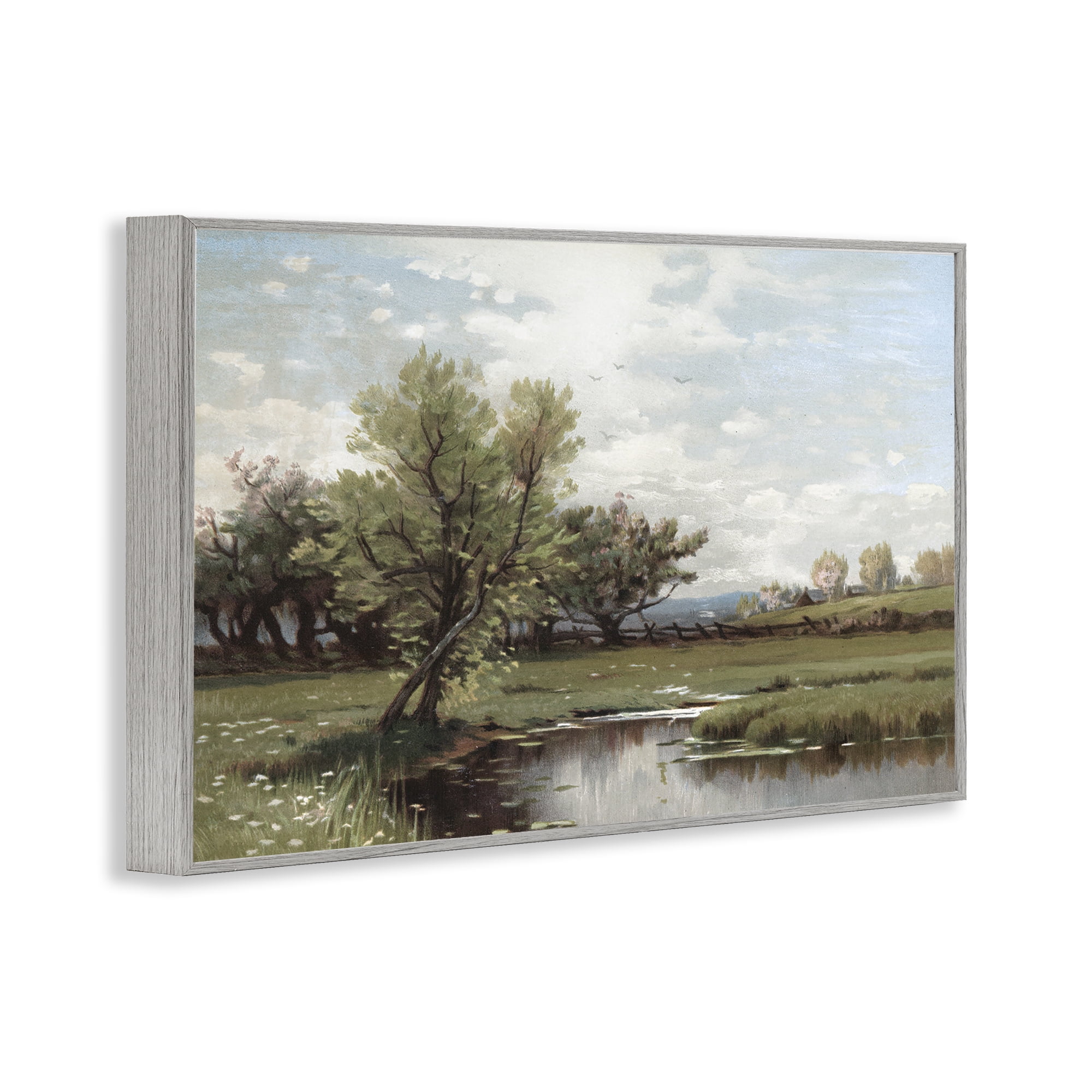 Stupell Industries Ecstatic Spring Landscape Gray Framed Giclee Art, design by Lula Bijoux & co.