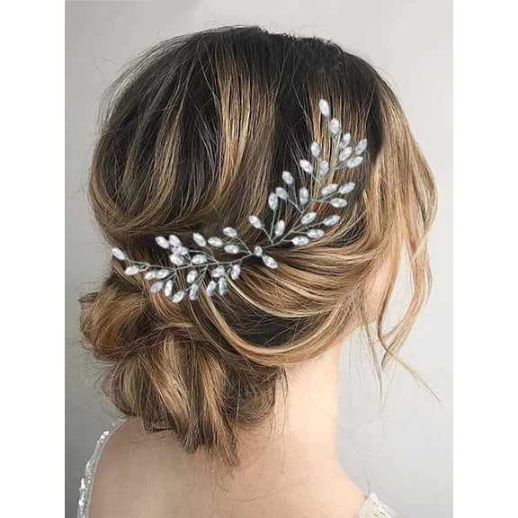 CoCoMangos Rhinestones Bride Wedding Hair Vine Silver Crystal Hair Pieces Bridal Headband Headpiece Hair Accessories for Women and Girls
