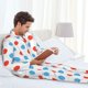thumbnail image 5 of Balery Red Blue Polka Dots Pijama para Hombre de Dos Piezas con Manga Larga, Conjunto de Dormir y Descanso Suave con Bolsillos-Medium, 5 of 6