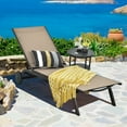 thumbnail image 3 of Topbuy 2-Piece Outdoor Aluminum Chaise Lounge Recliner Chair with Adjustable Backrest Brown, 3 of 6