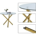 thumbnail image 4 of Round Dining Table with Clear Tempered Glass Top and Gold Legs, Round Glass Table for Restaurant/Dining Room 35.43" D x 35.43" W x 29.5" H, 4 of 14
